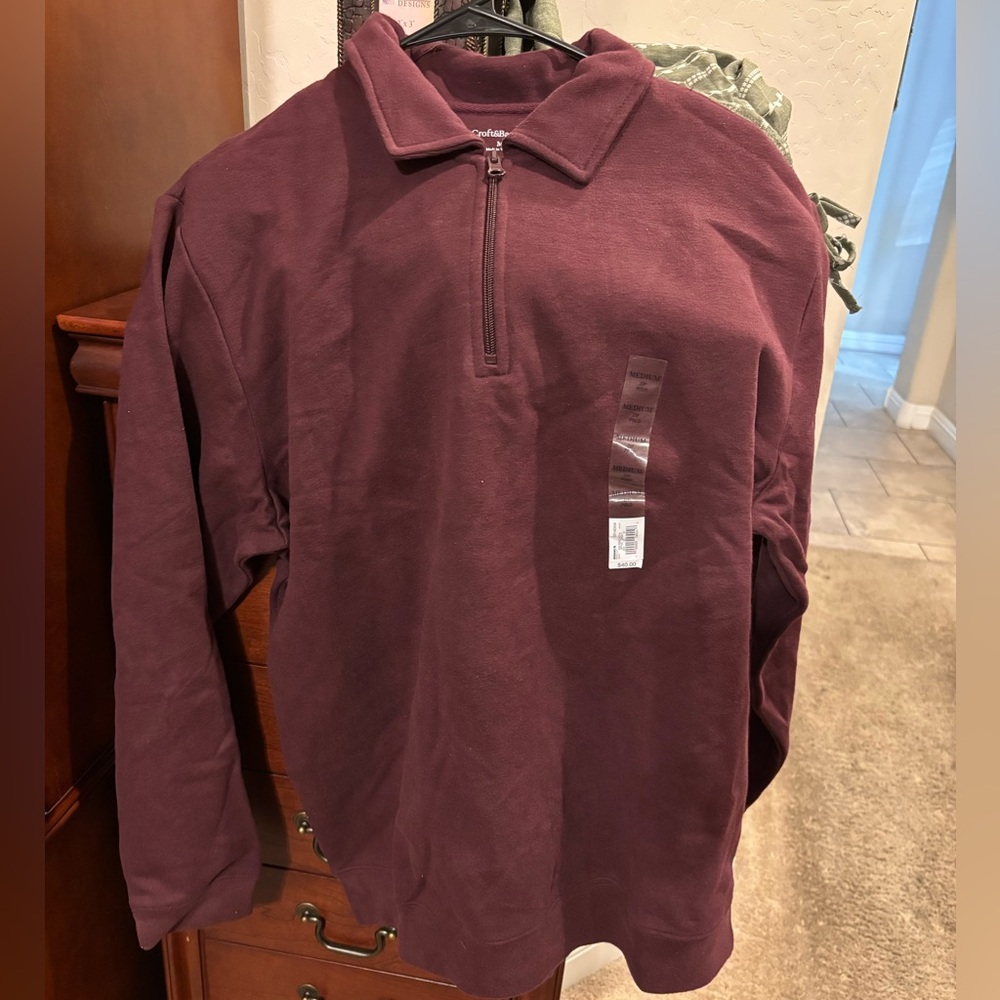 croft & barrow Men's Zip-Up Sweater - Burgundy